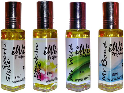 

iwill Premium Mr Bond, Sportz Style, Mr Wild, Stuck In Love Non Alcoholic Fancy Perfume 32 ml Pack Herbal Attar(Floral)