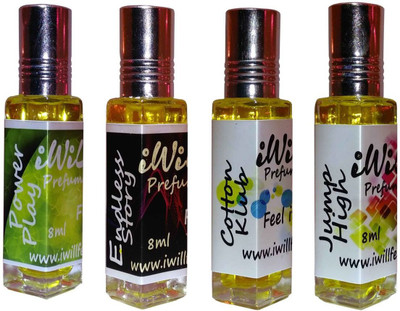 

iwill Premium Power Play, Endless Story, Cotton Klub, Jump High Non Alcoholic Fancy Perfume 32 ml Pack Floral Attar(Fruity)