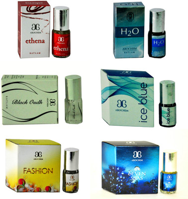 

Arochem Fashion IceBlue SevenSeas BlackOudh H2O Ethena Floral Attar(Musk Arabia)