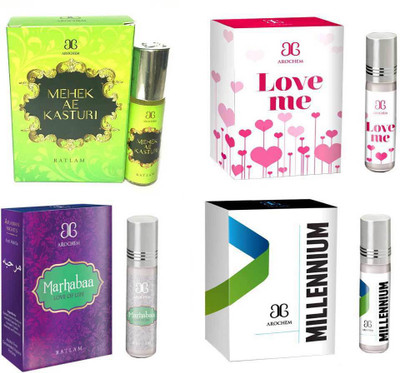 

Arochem Love me Marhabaa Millennium Mahek Ae Kasturi Combo Floral Attar(Floral)