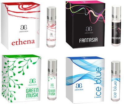 

Arochem Green musk Ethena Fantasia Ice blue Combo Floral Attar(Musk)