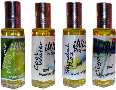 

iwill Premium Power Play, Cigar, Sandal Roz, Cool Water Non Alcoholic Fancy Perfume 32 ml Pack Floral Attar(Fruity)