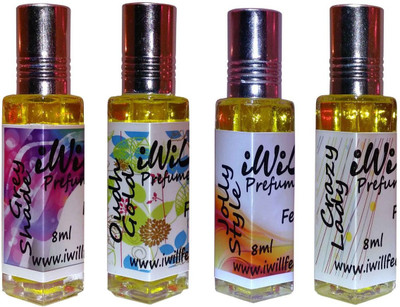 

iwill Premium Oudh Gold, Crazy Lady, Jolly Style, Grey Shade Non Alcoholic Fancy Perfume 32 ml Pack Floral Attar(Musk Arabia)