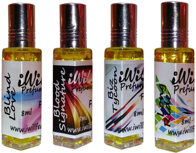 

iwill Premium Blind Love, Blood Signature, Biz Tycoon, Long Ride Non Alcoholic Fancy Perfume 32 ml Pack Floral Attar(Fruity)
