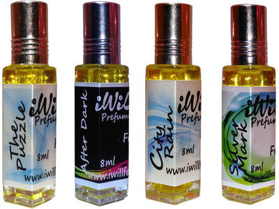 

iwill Premium City Rain, After Dark, Silver Mark, The Puzzle Non Alcoholic Fancy Perfume 32 ml Pack Herbal Attar(Floral)