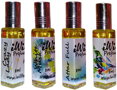 

iwill Premium Crazy Lady, White Mussk, Attarfull, Long Ride Non Alcoholic Fancy Perfume 32 ml Pack Floral Attar(Woody)