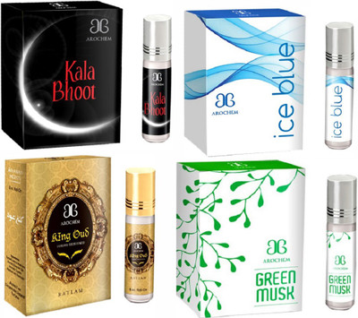 

Arochem Green musk Ice blue King oudh Kala Bhoot Combo Floral Attar(Amber)