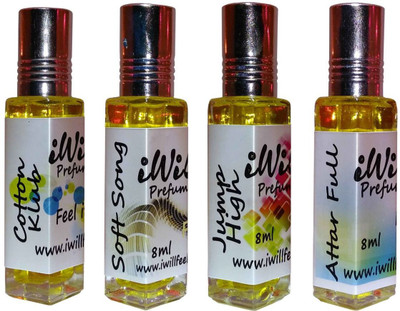 

iwill Premium Cotton Klub, Soft Song, Jump High, Attarfull Non Alcoholic Fancy Perfume 32 ml Pack Floral Attar(Fruity)