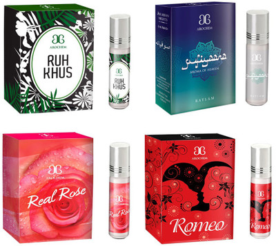 

Arochem Romeo Ruh khus Real rose Sufiyaana Combo Floral Attar(Musk)