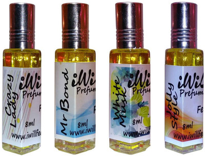 

iwill Premium Crazy Lady, Mr Bond, White Mussk, Jolly Style Non Alcoholic Fancy Perfume 32 ml Pack Floral Attar(Woody)