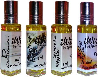 

iwill Premium D Gentleman, Perfect Day, Sportz Style, Jolly Style Non Alcoholic Fancy Perfume 32 ml Pack Floral Attar(Spicy)