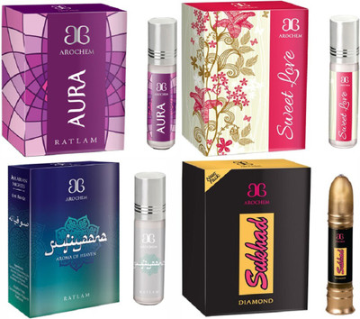 

Arochem Sukhad Sweet Love Sufiyaana Aura Combo Floral Attar(Musk)