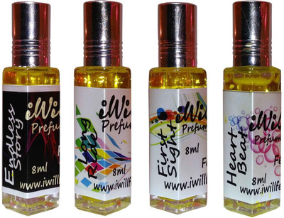 

iwill Premium Endless Story, Long Ride, First Sight, Heart Beat Non Alcoholic Fancy Perfume 32 ml Pack Floral Attar(Fruity)