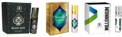 

Arochem Millennium Nawab saheb Black Jack Combo Floral Attar(Rose)