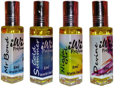 

iwill Premium Mr Bond, Cold Summer, Ninja Girl, Devine Non Alcoholic Fancy Perfume 32 ml Pack Floral Attar(Fruity)