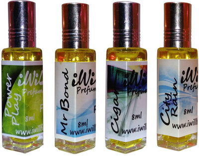 

iwill Premium Power Play, Mr Bond, Cigar, City Rain Non Alcoholic Fancy Perfume 32 ml Pack Floral Attar(Spicy)