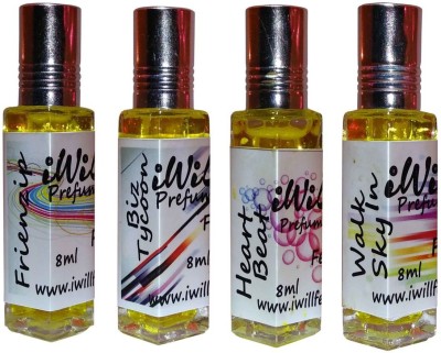 

iwill Premium Friendzip, Biz Tycoon, Heart Beat, Walk In Sky Non Alcoholic Fancy Perfume 32 ml Pack Floral Attar(Gold Musk)