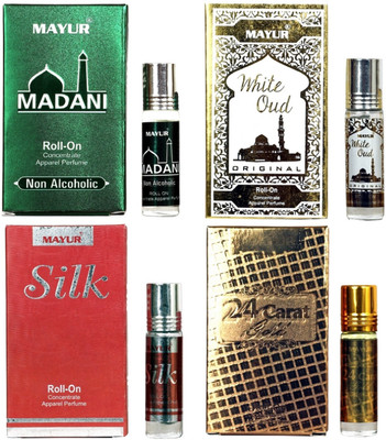 

Mayur Diffrent Arabian fragrance(4pcs ) Floral Attar(Islamic Bakhur)