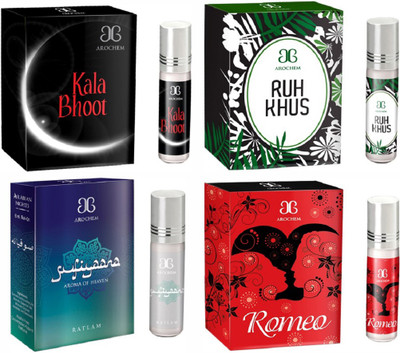

Arochem Romeo Ruh khus Sufiyaana Kala Bhoot Combo Floral Attar(Amber)