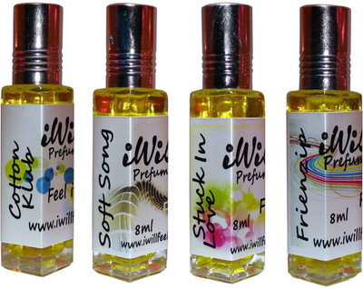 

iwill Premium Cotton Klub, Soft Song, Stuck In Love, Friendzip Non Alcoholic Fancy Perfume 32 ml Pack Floral Attar(Gold Musk)