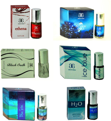 

Arochem BlackOudh IceBlue BlueStar SevenSeas H2O Ethena Floral Attar(Musk Arabia)