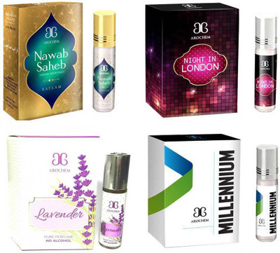 

Arochem Nawab saheb Night in london Millennium Lovender Combo Floral Attar(Rose)
