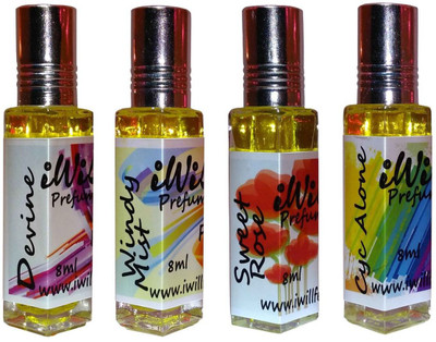 

iwill Premium Devine, Windy Mist, Sweet Rose, Cyc Alone Non Alcoholic Fancy Perfume 32 ml Pack Floral Attar(Fruity)