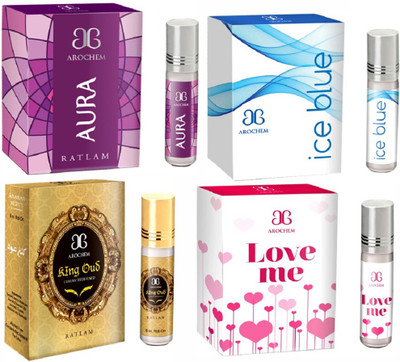 

Arochem Love me Ice blue King oudh Aura Combo Floral Attar(Musk)