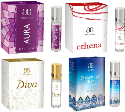 

Arochem Deewan ae khas Ethena Diva Aura Combo Floral Attar(Musk)