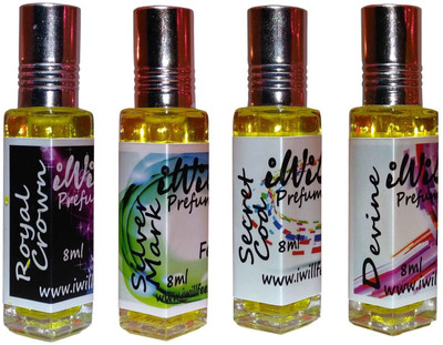 

iwill Premium Royal Crown, Silver Mark, Secret Cod, Devine Non Alcoholic Fancy Perfume 32 ml Pack Floral Attar(Gold Musk)