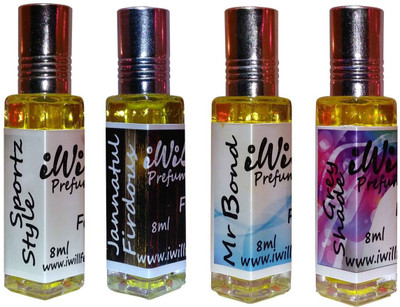 

iwill Premium Sportz Style, Jannat ul Firdous, Mr Bond, Grey Shade Non Alcoholic Fancy Perfume 32 ml Pack Floral Attar(Woody)