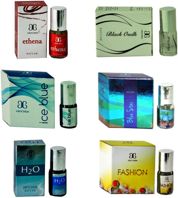 

Arochem Ethena IceBlue BlueStar Fashion BlackOudh H2O Floral Attar(Musk Arabia)