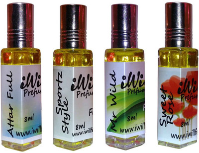 

iwill Premium Attarfull, Sportz Style, Mr Wild, Sweet Rose Non Alcoholic Fancy Perfume 32 ml Pack Floral Attar(Spicy)