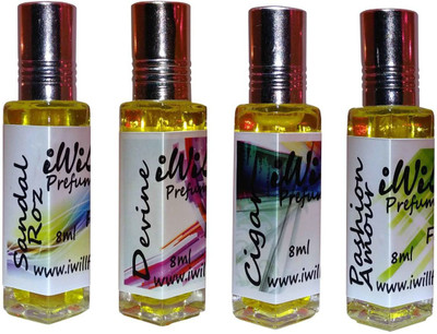 

iwill Premium Devine, Sandal Roz, Pashion Amour, Cigar Non Alcoholic Fancy Perfume 32 ml Pack Herbal Attar(Floral)