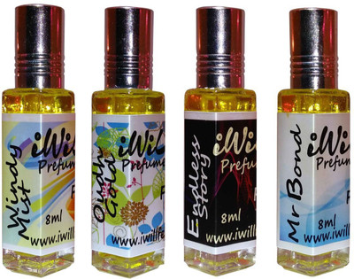 

iwill Premium Windy Mist, Oudh Gold, Endless Story, Mr Bond Non Alcoholic Fancy Perfume 32 ml Pack Floral Attar(Gold Musk)