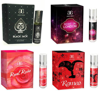 

Arochem Romeo Night in london Real rose Black Jack Combo Floral Attar(Rose)