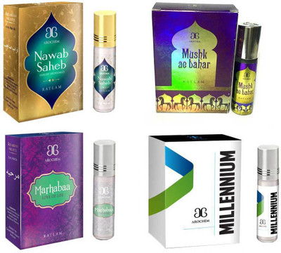 

Arochem Nawab saheb Marhabaa Millennium Mushk Ae Bahar Combo Floral Attar(Musk)