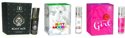 Arochem Butt mogra Charming Girl Black Jack Combo Floral Attar(Rose)