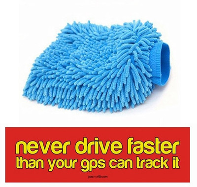 

Speedwav 1 Combo Of Car Bumper Sticker-DRIVE FASTER, 1 Microfiber Glove Mitt Combo