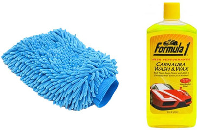 

Formula 1 1 Formula 1 Car/Bike Wash and Wax Shampoo 473ml, 1 Speedwav Microfiber Glove Combo
