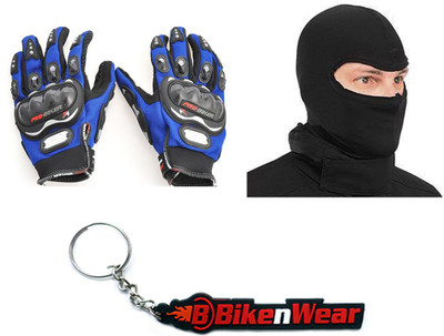 

Bikenwear 1 Probiker Gloves, 1 Balaclava Face Mask, 1 Keyring Combo