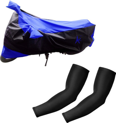 

AdroitZ 1 Black & Blue Two wheeler Cover, 2 Black Arm Sleeves Combo