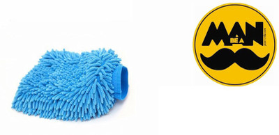 

Speedwav 1 Car Bumper Sticker-BE A MAN, 1 Microfiber Glove Mitt Combo