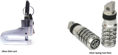 

NI Marketing 1 Bike Disk Lock, 1 Set Of 2 Bike Spring Foot Rest Combo