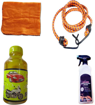 

Trost Bike & Car polish, Microfiber Cloth, Shampoo, Rope Elastic Combo