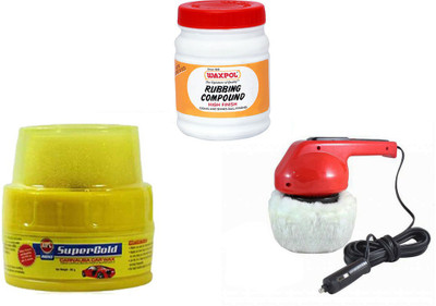 

Coido 1 Car Polisher, 1 Abro Super Gold Wax Polish, 1 Waxpol Rubbing Compound Combo