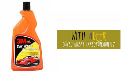3M 1 Quirky Car Bumper Sticker-WITH BEER COMES, 1 3M Premium Shampoo 500ml Combo