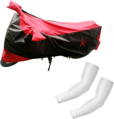 

AdroitZ 1 Black & Red Two Wheeler Cover, 2 White Arm Sleeves Combo