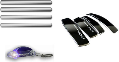 

Speedwav 1 Chrome Car Bumper Guards, 1 Black i-pop Door Guards, 1 Free Keychain Combo