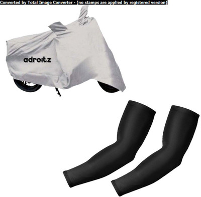 

AdroitZ 1 Silver Two wheeler Cover, 2 Black Arm Sleeves Combo
